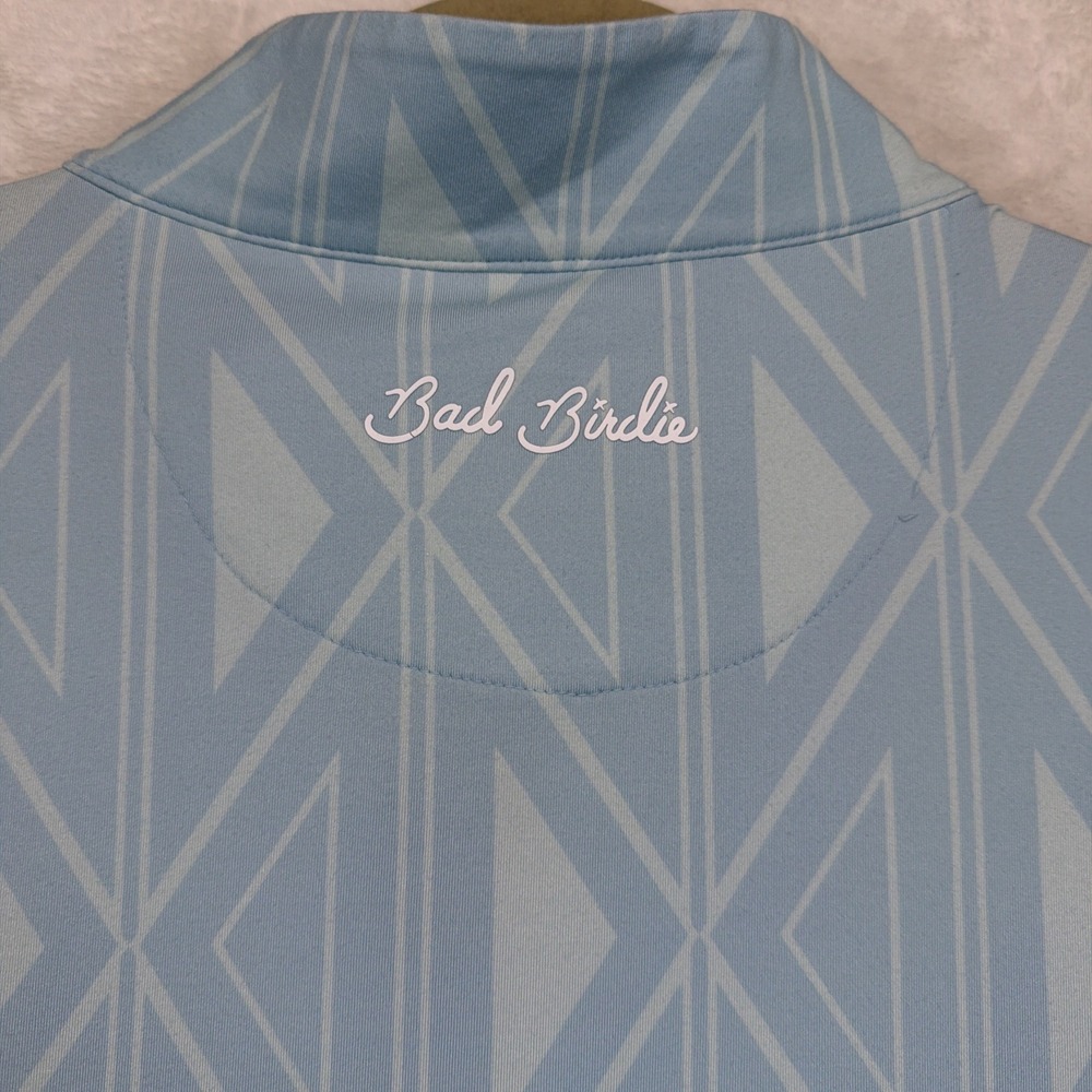 Bad Birdie Quarter Zip Pullover Men's Medium Blue Golf Performance Geometric - Picture 9 of 10